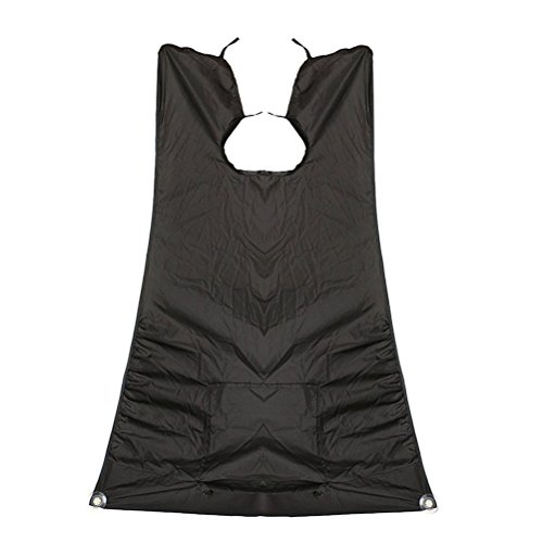 WINOMO Beard Apron Gather Cloth Bib Facial Hair Trimmings Catcher Cape Sink (Black)