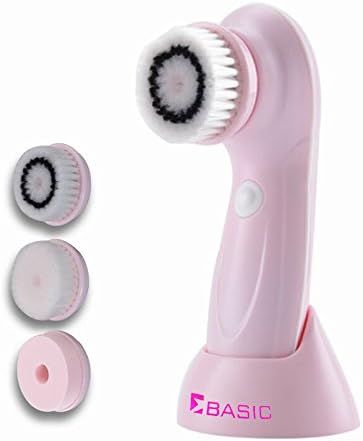 eBasic Electric Face Cleansing Brush Vibrating Sonic Waterproof 3 in1 Facial Cleansing Brush with 3 Brush Heads Deep Exfoliator Face Massager Facial Exfoliating, Massaging, Microdermabrasion, Pore Minimizer, Helps with Acne, Dark Spots, and Blackheads, Beauty Skin Care Face Cleansers Exfoliators