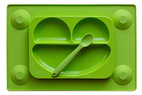 easymat Kinder Tisch-Sets & Saugnapf Teller in einer mit Löffel. Keine Unordnung Kleinkind & Baby Happy Face Fütter-Set. Schale mit Saugnapf Sektionaltor Baby Teller. Von Baby Abstillen Alter 6 Monat + von Tots R Us