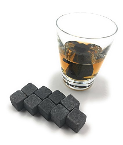 ocona© Premium Whisky Steine (12 Stück) wiederverwendbare Eiswürfel mit Eiszange Whiskysteine, Whisky Stones, Kühlsteine aus natürlichen Speckstein Geschenk Set (12 Specksteine) - 3