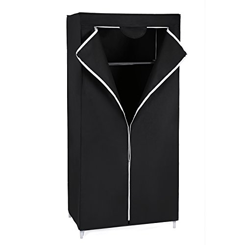 Songmics Garderobe Stoffschrank Faltschrank Kleiderschrank Campingschrank 160 x 75 x 45cm schwarz RYG83H