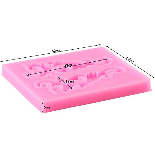 Yalulu 5 Stück Barock Blumenrebe Form Silikon Formen 5-Teiliges Set, 3D Silikon Backform für Kuchen-Fondant Dekorieren - 3