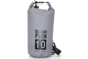 Surtep Ocean Dry Bag Bolsa impermeable ideal para lanchas a motor, veleros, motos acuáticas, rafting, kayaks, canoas, paddleboards, camping, pesca 2/3/5/10/15/20/25/30L, gris, 10 L, DryBag
