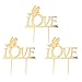 Produktbild KAIMENG 3 Stücke Kuchen Topper Schöne Acryl Cupcake Dekorationen Hochzeit Geburtstag Party Supplies (goldene & splitter