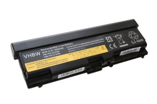 vhbw Li-Ion Akku 6600mAh (10.8V) für Notebook Laptop Lenovo ThinkPad E40, E50, L410, L412, L510, L512, SL410 2842 wie 42T4235, 42T4731, 42T4733.