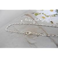 Gliederkette 76cm versilbert BasisKette Karabiner