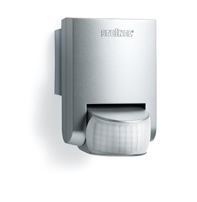 Steinel IS 130-2 Argenté - Détecteur de mouvement infrarouge avec zone de détection de 12 m, détecteur pour extérieur de 130°, idéal pour les façades, entrées, circulations, IP 54, 660116