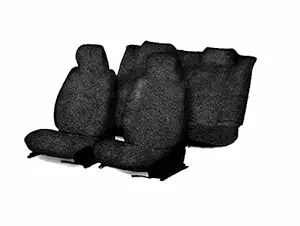 Vocado T2 Fixed Front Headrest Black Towel Seat Covers-Tata Nano