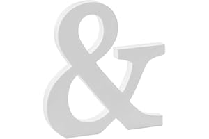 Libetui Lettre de l'alphabet en bois pour décoration de maison, mariage, salon, chambre d'enfant, fête d'anniversaire, café, couleur blanche, taille 20 cm, autoportante, peut être peinte.