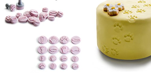 16-er SET MAAJ® MINI STEMPEL FÜR FONDANT KUNSTSTOFF UND SILIKON ZUM KREATIVEN GESTALTEN