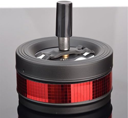WYQLZ Fashion with lid ashtray stainless steel windproof personality rotating cigarette cup living room bedroom gift to send boyfriend 4.9*9cm
