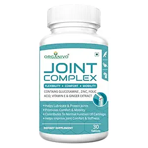 Organivo Joint Complex Supplement for Men & Women | Contains Glucosamine, Chondroitin, Boswellia & Ginger Extract | Support Joints, Bones, Muscle Strength ? 30 Tablets