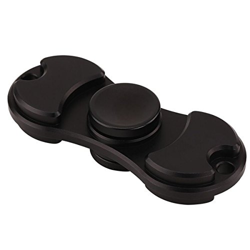 E.life Fidget Spinner Toy Finger Hand Spinner EDC - 100% Pure Copper - Hybrid Ceramic Bearing - High Speed 2-3 Minute Spins - High Quality Durable Metal - Stress Reliever Reducer Anxiety Relief Toy ADD ADHD Obsessive Neurosis Focus Boredom Idle Killing Time (Aluminum Alloy, Black)