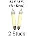 Produktbild netSells® * Kleinschaftkerze * Ersatzlampe für Schwibbogen u. Lichterketten * 34 V 3W * f. innen * 2er Set * elfenbein