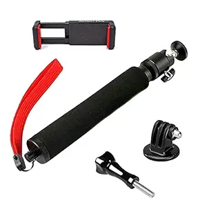 Action Pro Waterproof Extendable Selfi Stick Monopod with Phone Holder Compatible with GoPro Hero 9 8 7 6 5 4 3+ 3 SJCAM Xiaomi YI and Other Action Cameras and All Smart Phones