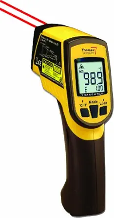 Thomas Traceable Infrared Dual Lasers Thermometer, with Type-K Probe, IR range -76 to 1022 degree F, -60 to 550 degree C, Thermocouple range -83 to 2552 degree F, -64 to 1400 degree C