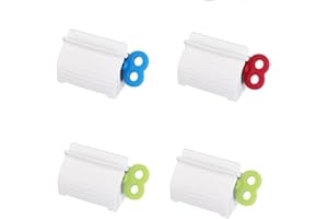 GYWHOOFT 4 Pezzi Spremi Tubi di Plastica Tube Squeezer,Rolling Tube Squeezer Spremitubetti in Plastica, Spremi Dentifricio Manuale per Tubetti Dentifricio, Pittura, Crema (Rosso, Verde, Blu)