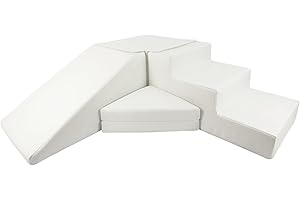 VELINDA Conjunto tobogán de 4 Bloques para Jugar para niños jardín de Infancia (Color: Blanco)