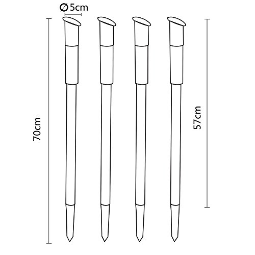 4x LED Solarleuchte Steckleuchte Gartenleuchte Solarlampe Gartenlampe mit Dämmerungssensor warmweiß Set - 3