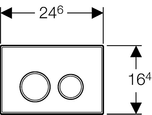 Geberit Sigma 20 Betätigungsplatte, 1 Stück, mattchrom / hochglanz-verchromt, 115.882.KN.1 - 2