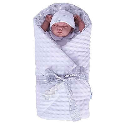 Sevira Kids - Gigoteuse d'emmaillotage Multi-Usage - Nid d'ange naissance Minky Blanc