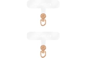 project-cb Phone Tether Tab 2 Pack,Universal Phone Lanyard Patch Without Adhesive,Phone Strap Replacement Part for Cell Phone (Transparent-Gold)