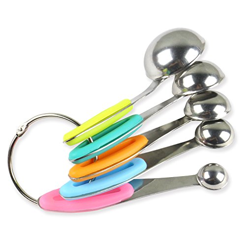 Extsud® 10-teiliges set Messbecher Messlöffel Edelstahl, 250ML / 125ML / 80ML / 60ml / 30ml, Messtasse Gradmesser für Küche Kochen Backen Mehl Samen Getreide Flüssigkeiten - 3