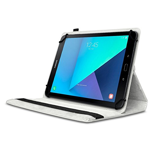 Tablet Schutz Hülle für Samsung Galaxy Tab A6 10.1 2016 aus hochwertigem Kunstleder mit Standfunktion 360° Drehbar kombiniert Schutz und Design Cover Case von NAUCI, Farben:Weiß - 2
