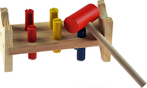 Small Wooden Baby / Toddler Hammer Bench Toy