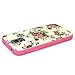 PowerQ Multi Pattern Colorful Combo Style for Samsung Galaxy S5 I9600 Soft TPU Cover and Plastic PC Bumper Combine Combo Mix Material Case Pattern Print Printing Drawing Cell Phone Case mobile Cover Soft Protect Skin (white-red flowers)