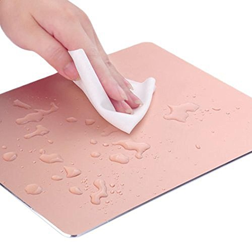 niceEshop(TM) 220x180mm Rechteck Gaming Aluminium Metall Mauspad mit Wasserdichte Anti Rutsch Gummi Basis und Mattiert Oberfläche Mauspad für Apple MackBook, Rosegold - 5