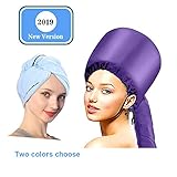 Bonnet Hood Hair Dryer Attachment With Super Soft Towel,Soft Cap Portable Hand Free Adjustable for Care Deep Conditioning ...
