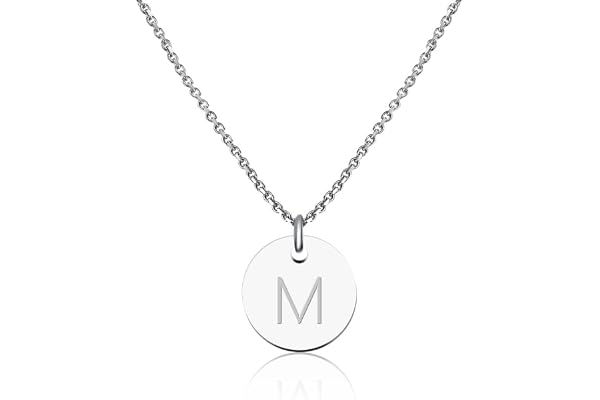 Good.Designs Collier à Pendentif avec Lettre gravée pour Femme, argenté