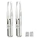 2Pcs LED Light Eyebrow Hair Removal Tweezer Stainless Steel Makeup Cosmetic Tool