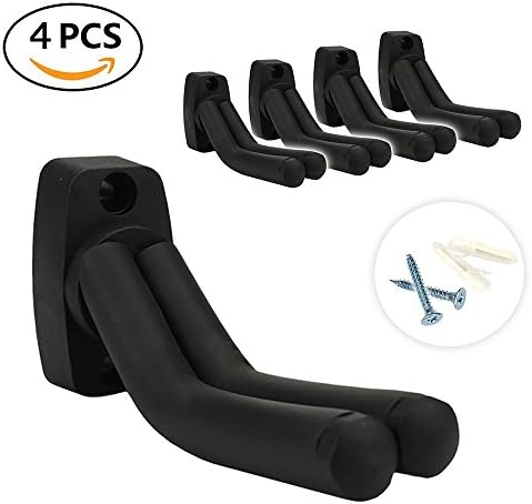 Airby® Guitar Ukulele Bass Mandolin Banjo Wall Mounts Hangers Black (set of 4)