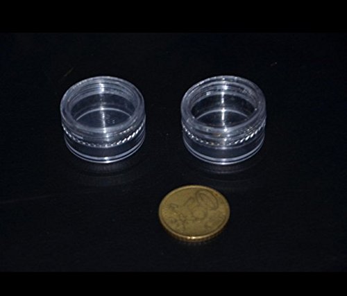 NALATI 50 Stück Döschen – 5g or 5ml Cremedose klar transparent mit Schraubdeckel – Leerdose – für Acrylpulver , Strass, Anhänger und andere Nail Zubehör - 6