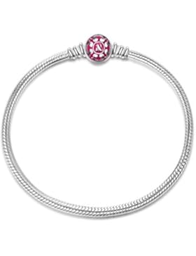 NinaQueen Rose Red Damen-Armband Sterling-Silber 925 (21cm,19cm,17cm)
