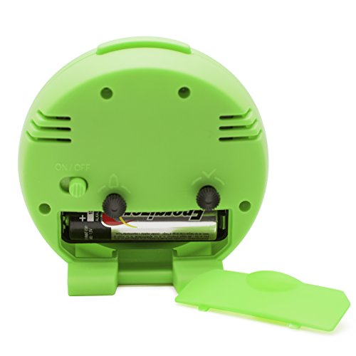 JCC charmante leuchtende kleine runde Handheld Größe nicht ticking Quarz Schreibtisch Uhr Wecker Reisewecker mit Licht Nacht, Snooze Funktion – batteriebetrieben (matt – grün) - 7