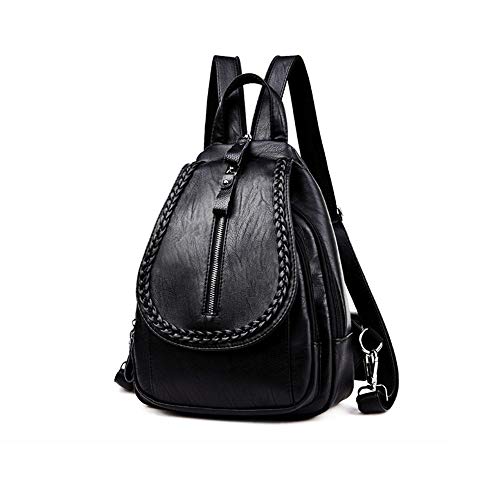 Preisvergleich Produktbild Damen Doppel Umhängetasche Lammfell Material Schwarz Damen Tasche