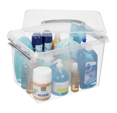 Aufbewahrungsbox – 6 Boxen à 22 Liter im Set / 40 x 30 x 26 cm mit Clic-Verschluß und Tragegriff - 3