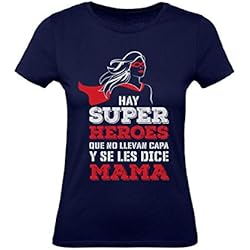 Green Turtle Camiseta para Mujer - Mi Mamá es mi Súper Héroe - Regalo Original para el Día de la Madre X-Large Azul Oscuro