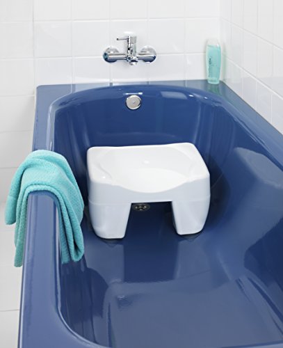WENKO 7336100 Badewannenhocker Secura – rutschfest, 150 kg Tragkraft, Kunststoff, 40 x 21 x 31 cm, Weiß - 3