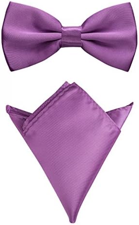 Rusty Bob - Fly with handkerchief in various colors (up to 48 cm neck circumference) - for confirmation, to suit, a tuxedo - a set of 2 - Amethyst