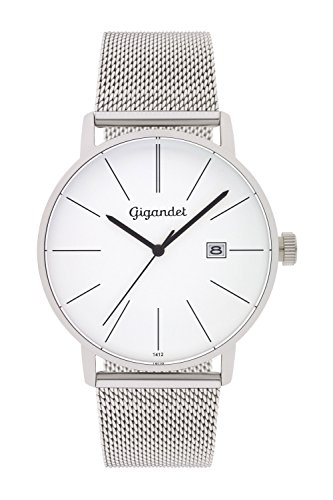 Gigandet Herren-Armbanduhr Minimalism Quarz Uhr Analog Milanaise Edelstahlarmband Silber G42-005 Gigandet Herren-Armbanduhr Minimalism Quarz Uhr Analog Milanaise Edelstahlarmband Silber G42-005