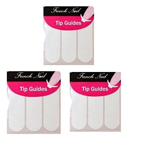 3 X PACK OF 48 NAIL ART FRENCH MANICURE TIP GUIDES STICKERS (3 pieces)