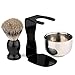 VERY100 Pro Shaving Set Badger Bristle Shaving Brush + Arcylic Brush Houlder Stand + Bowl + Shaving Soap