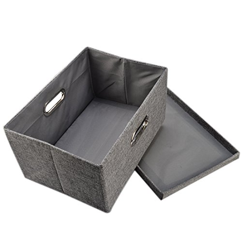 Aufbewahrungsboxen, iTECHOR Faltbare Aufbewahrungsbox mit Deckel Perfekt für Um Darin Spielzeug, Bettwäsche, Kleidung, Bücher, Dvds Und Mehr Aufzubewahren-L(47 x 30,5 x 30,5cm/18,5 x 12 x 12in) - 4