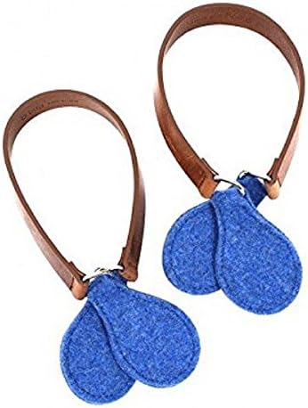 O bagFullspot O Bag Mini Micro Handles in Leather with Felt Drops (BLUE AVIO)
