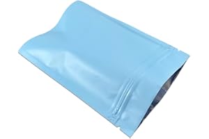100 stycken matta aluminiumfolieförpackningar, påse, självtätande platt påse, mat, förvaring, luktfri, mylarpåse (matt blå, 7