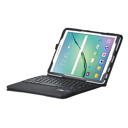 ELTD Samsung Galaxy Tab S2 9.7 QWERTZ Tastatur, Detachable Bluetooth Tastatur (QWERTZ Tastatur) mit Standfunction Für Samsung Galaxy Tab S2 9.7 T810N / T815N / T813N / T819N , Schwarz - 2